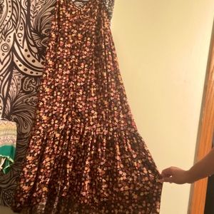 Long floral pattern spaghetti strap dress